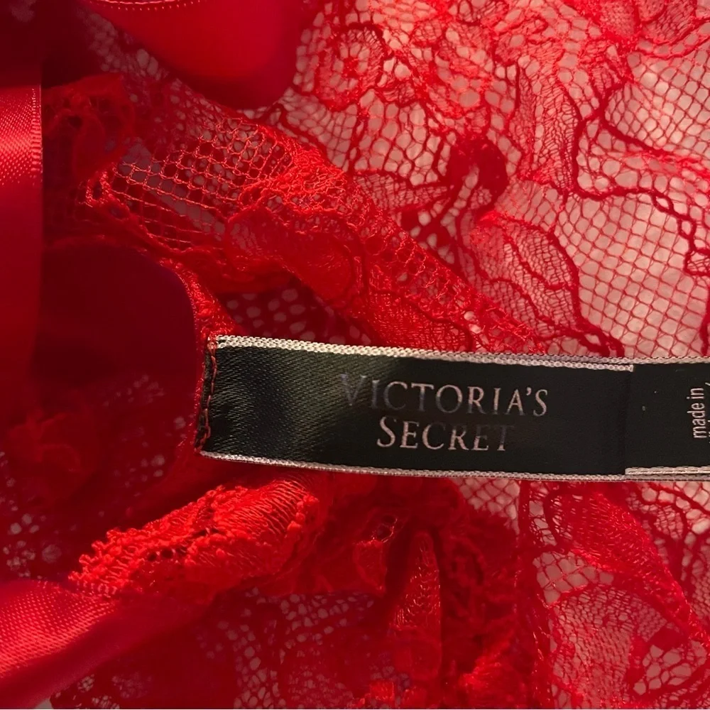 New! Victoria's Secret Lipstick Red Bombshell Apron Teddy Lingerie 22822